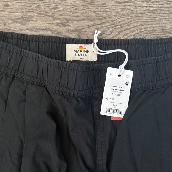 Marine Layer Kyra Poplin Barrel Pant - Size L - Black - NWT - Picture 11 of 12